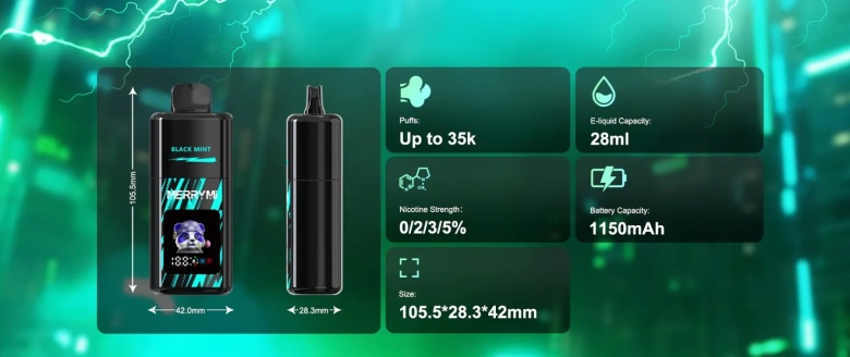 Buy MerryMi Mecha PRO 35000 Pine Needle Berry Mint e-cigarettes - Image 2