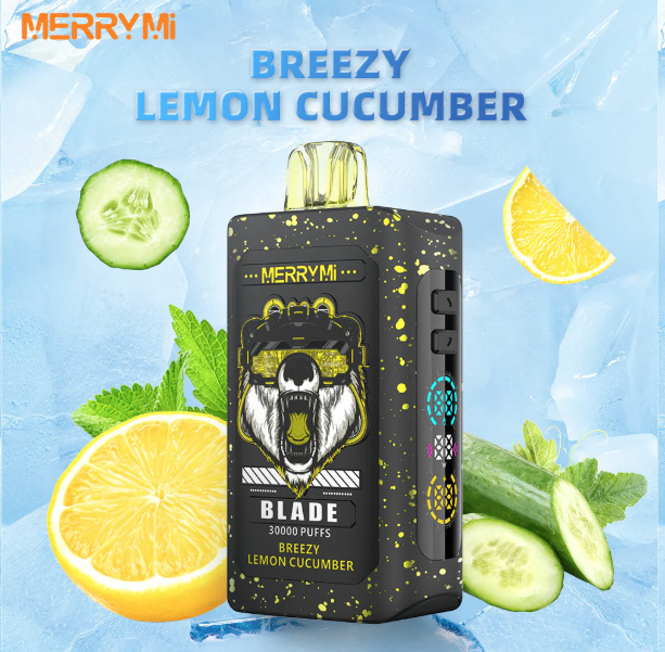 Merry Mi Blade Jednorazowy e-papieros 30000 Buchów o smaku Breezy Lemon Cucumber