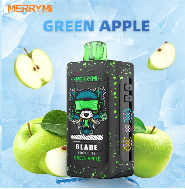 Merry Mi Blade Jednorazowy e-papieros 30000 Buchów o smaku Green Apple